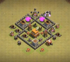 Town hall 4 base layout 10