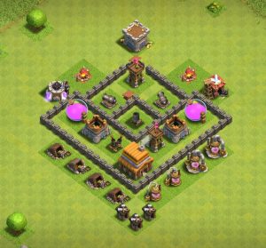 Town hall 4 base layout 11