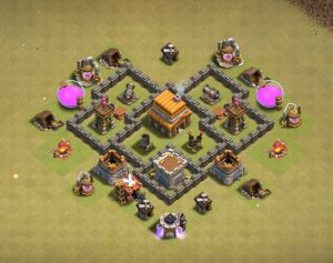 Town hall 4 base layout 12