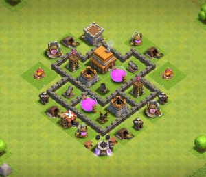 Town hall 4 base layout 14