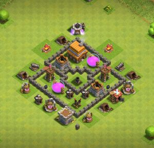 Town hall 4 base layout 16