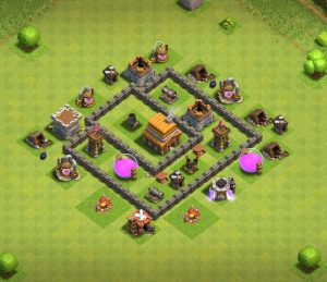 Town hall 4 base layout 17