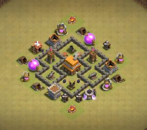 Town hall 4 base layout 4