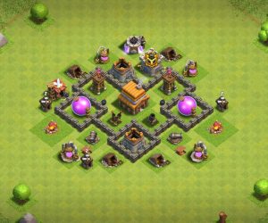 Town hall 4 base layout 5
