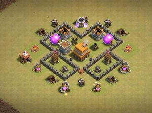 Town hall 4 base layout 6