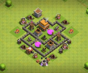 Town hall 4 base layout 9