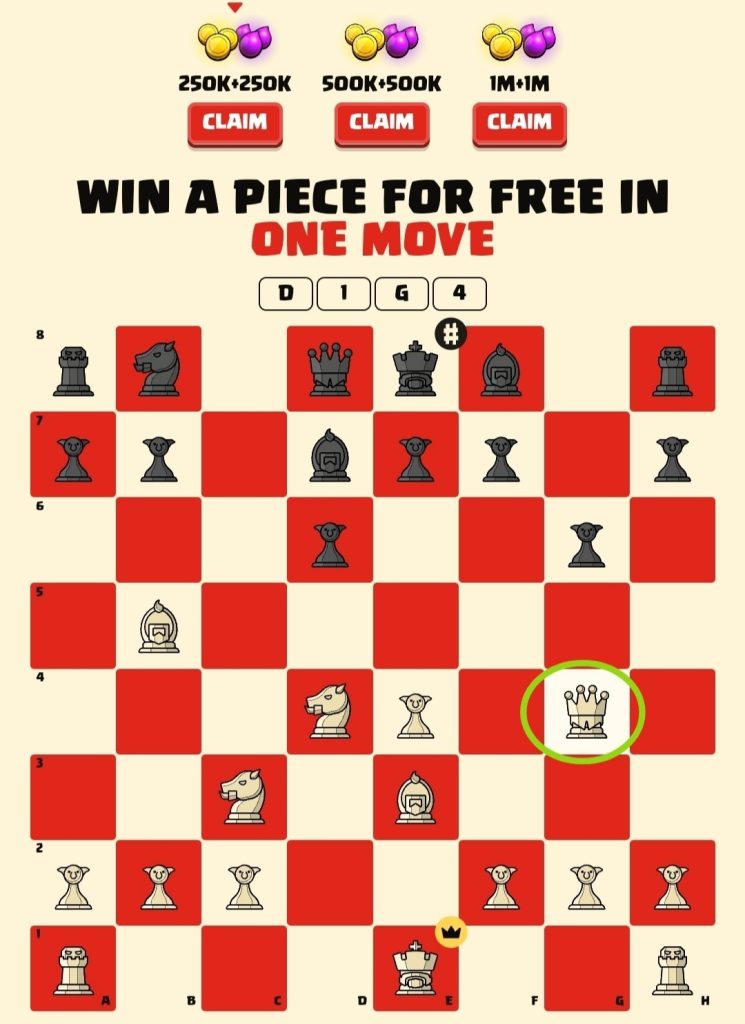 clash of clans chess puzzle solve 1