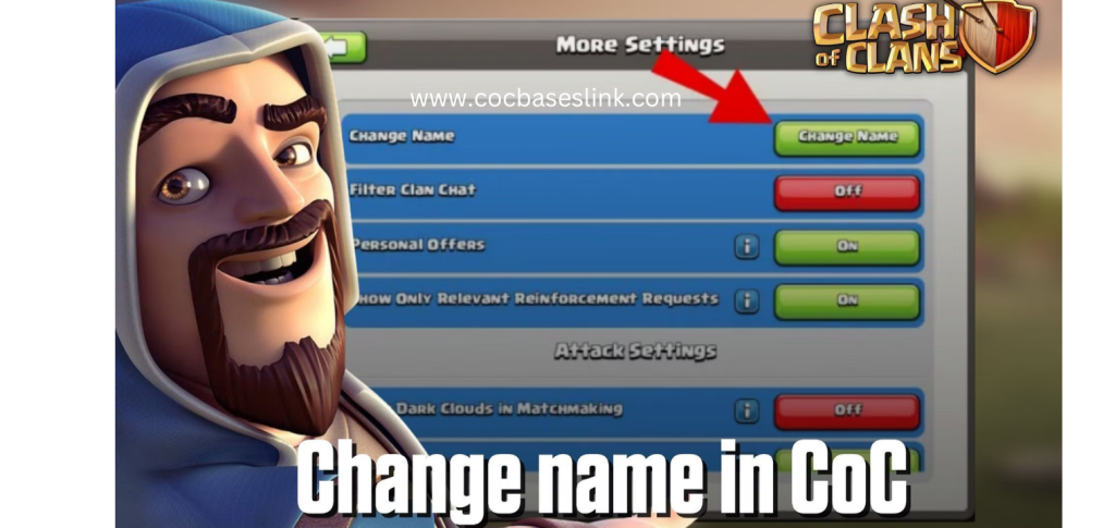 how to change name of clash of clans
